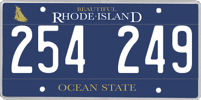 RI license plate 254249