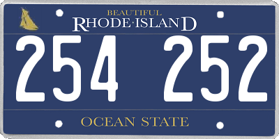 RI license plate 254252