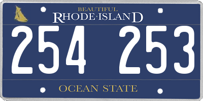 RI license plate 254253