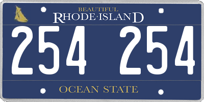 RI license plate 254254