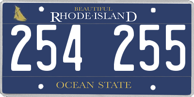 RI license plate 254255