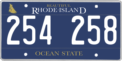 RI license plate 254258