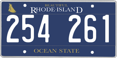 RI license plate 254261