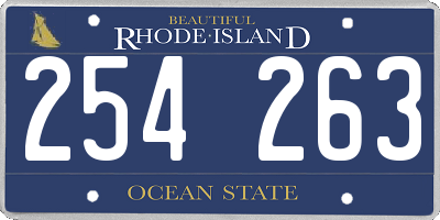 RI license plate 254263