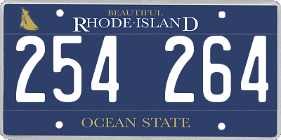 RI license plate 254264