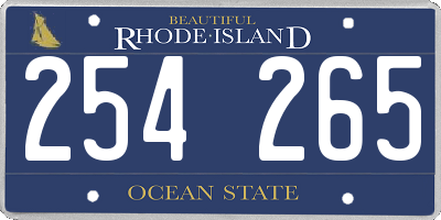 RI license plate 254265