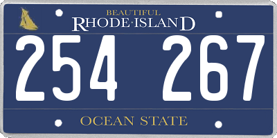 RI license plate 254267