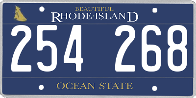 RI license plate 254268