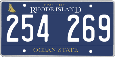 RI license plate 254269
