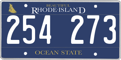 RI license plate 254273