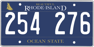 RI license plate 254276