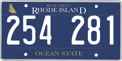 RI license plate 254281