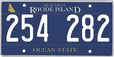 RI license plate 254282