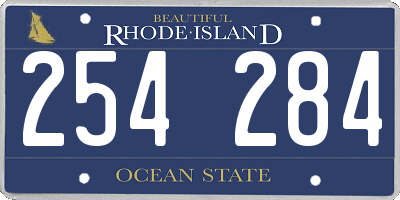 RI license plate 254284