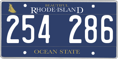 RI license plate 254286