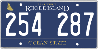 RI license plate 254287