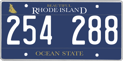 RI license plate 254288
