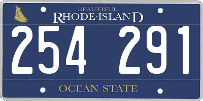 RI license plate 254291