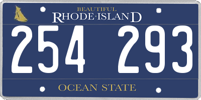 RI license plate 254293