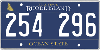 RI license plate 254296