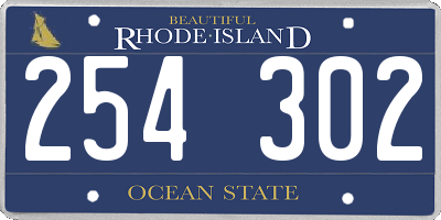 RI license plate 254302