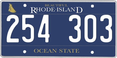 RI license plate 254303