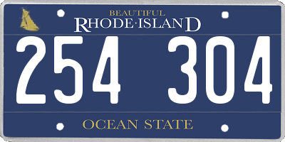 RI license plate 254304