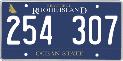 RI license plate 254307