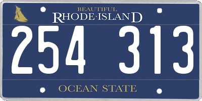 RI license plate 254313