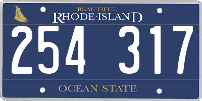 RI license plate 254317