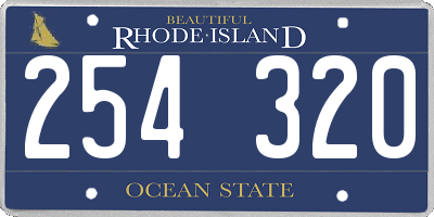RI license plate 254320