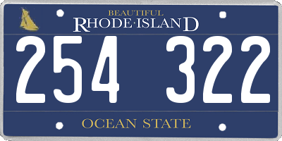 RI license plate 254322