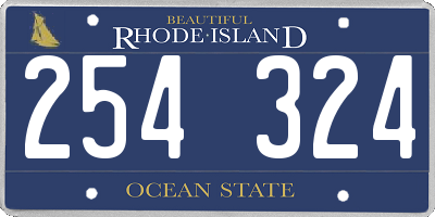 RI license plate 254324