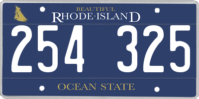 RI license plate 254325