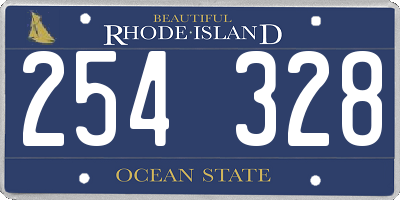 RI license plate 254328