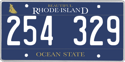RI license plate 254329