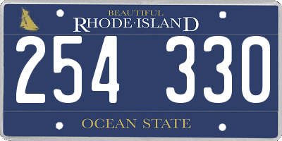 RI license plate 254330