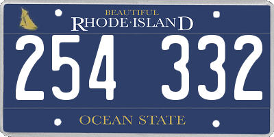 RI license plate 254332