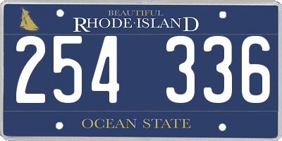 RI license plate 254336