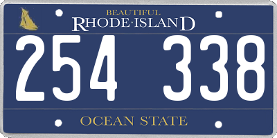 RI license plate 254338