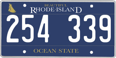 RI license plate 254339