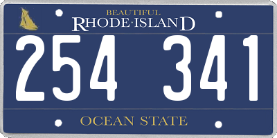 RI license plate 254341