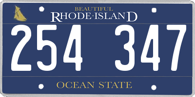 RI license plate 254347