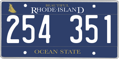 RI license plate 254351