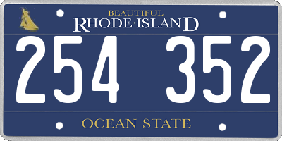 RI license plate 254352