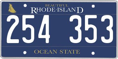 RI license plate 254353