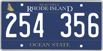 RI license plate 254356
