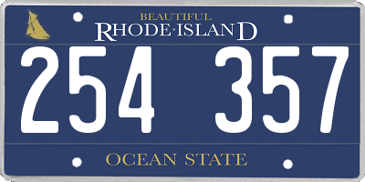 RI license plate 254357