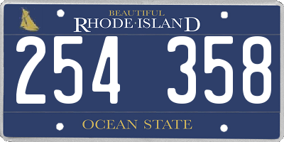 RI license plate 254358
