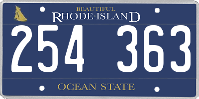 RI license plate 254363